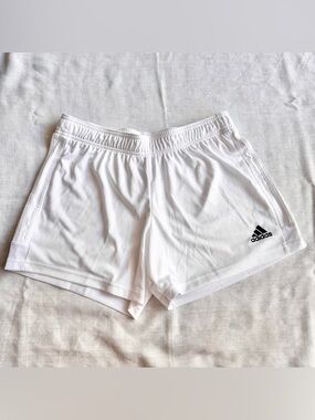 NWT Adidas white soccer shorts, size medium